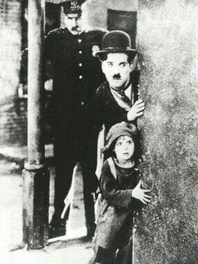 Charlie Chaplin The Kid 1921 Movie Poster 27 x 38.5 Jackie Coogan Silent Film